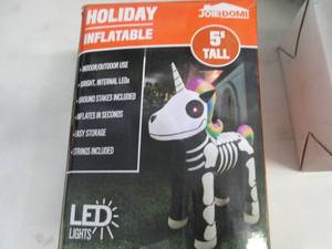 lot 316 image: Skeleton Unicorn Holiday Inflatable...