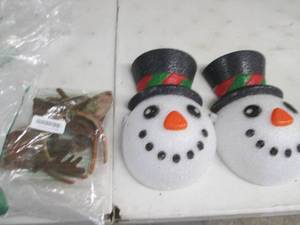 lot 349 image: Reindeer Headbands, 2 Snowman Heads...