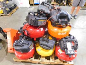 WHOLESALE PALLET LOT OF AIR COMPRESSORS FOR PARTS  REPAIR