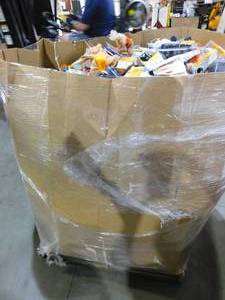 WHOLESALE PALLET LOT OF GENERAL MERCHANDISE, SMALLS- TOOLS,HARDWARE ITEMS