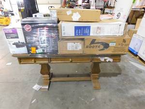 Assorted lot of General Merchandise with table.