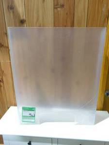 LEXAN Sneeze Guard 24 in. x 32 in. with 6. in. Sides Clear Protection Shield Freestanding with Pass Through