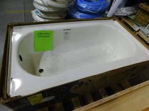 Bootz Industries Kona 54 in. Left Drain Rectangular Alcove Soaking Bathtub in White