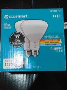 90-Watt Equivalent BR30 Dimmable ENERGY STAR 2700K3000K5000K LED Light Bulb 72 BULBS