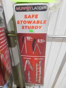MURPHY LADDER 7 ft. Height 10 ft. Reach Aluminum Fully Compactable Multi-Position Ladder 375 lbs. Load Capacity Type IAA Duty Rating