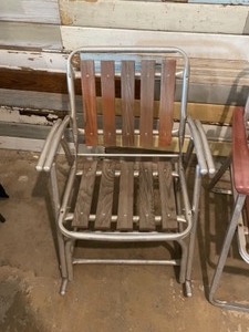 Vintage Wood and Metal Lawn Chairs