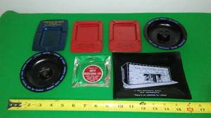 lot 201 image: Ashtrays- Bluffton, Ada, Twin Valley, Wadena, Battle Lake.