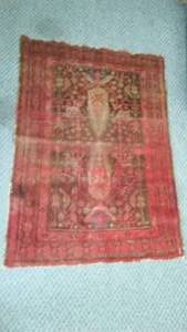 lot 363 image: Antique Rug 45x32, Wool and Burlap