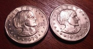 lot 325B image: 2 Susan B. Anthony one dollar coins 1979