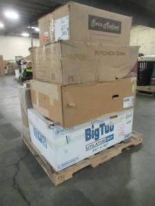 WHOLESALE MIXED PALLET OF MISCELLANEOUS VANITY TOP AND OTHER BATHROOM REMODEL ITEMS