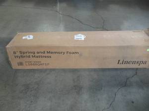 Linenspa 8 Inch Memory Foam and Innerspring Hybrid Mattress-Medium Feel-RV Queen, White LOS08RQMFSR