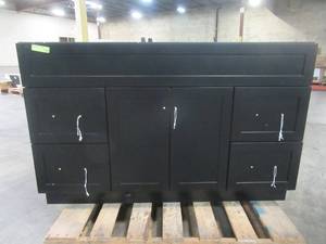 Ariel Hamlet 54 in. W x 21.5 in. D x 33.5 in. H Bath Vanity Cabinet Only in Black F055S-BC-BLK