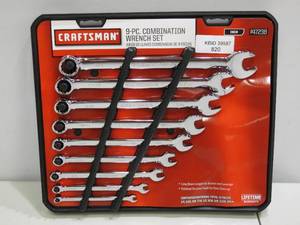 lot 820 image: Craftsman 9-Piece SAE Standard Combination Wrench Set