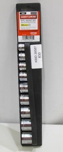 lot 830 image: Craftsman 9 Piece Standard SAE Socket Set - 38 Drive