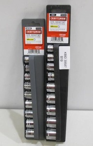 lot 819 image: Craftsman 18-Piece Metric and Standard SAE 38 Drive Socket Sets