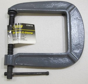 lot 828 image: 5-Pack Steel Grip 3 Inch C-Clamps