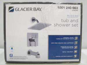 lot 839 image: Glacier Bay Modern Single-Handle 1-Spray Tub and Shower Faucet in Chrome (Valve Included)