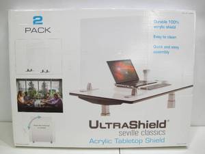 lot 873 image: Seville Classics UltraShield Table Top Protective COVID Shield (2 Count)