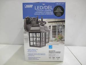 lot 885 image: Feit Electric LED Black Lantern, Security Outdoor Light, 2700K (73897)
