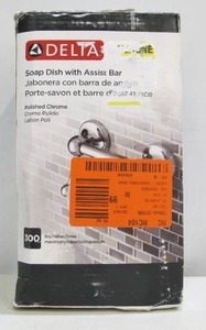 lot 913 image: Delta Soap Dish with Assist Bar - Polished Chrome