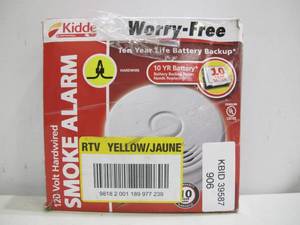 lot 906 image: Kidde 10 Year Worry-Free Smoke Detector, Hardwired with Battery Backup, Fire Alarm