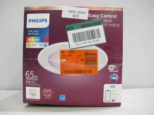 lot 923 image: 2-Pack Philips Color and Tunable White 56 in. LED 65W Equivalent Dimmable Smart Wi-Fi Wiz Connected Recessed Downlight Kit