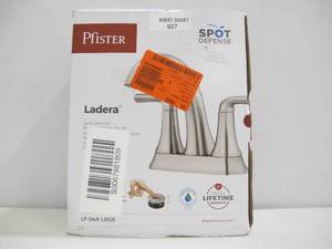 lot 927 image: Pfister Ladera 4 in. Centerset 2-Handle Bathroom Faucet in Spot Defense Brushed Nickel