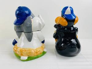 lot 6 image: Two Looney Tunes Cookie Jars - Baseball Themed, Bugs Bunny and Daffy Duck