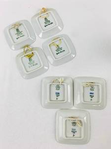 lot 14 image: 4 Vintage B&G Kjeld Bonfils Mini-Plates and 3 Royal Copenhagen Mini-Plates