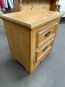 lot 73 image: Wood Cape Cod Night Stand w Drawers