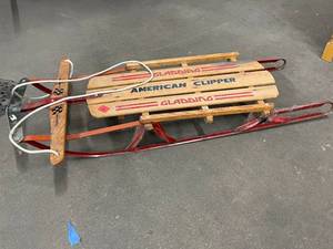 lot 74 image: Vintage Wood Gladding American Clipper Sled Toboggan