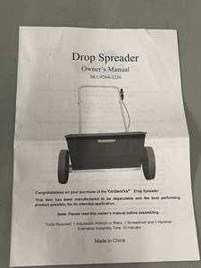 lot 70 image: Yardworks Drop Spreader- Model #264-1226