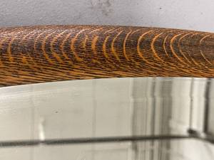 lot 85 image: Vintage Wooden Beveled Edge Oval Wall Mount Mirror