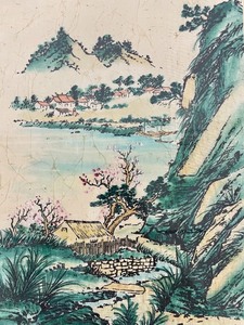 lot 107 image: Vintage Gorgeous Framed Hand Painted Japanese Art.