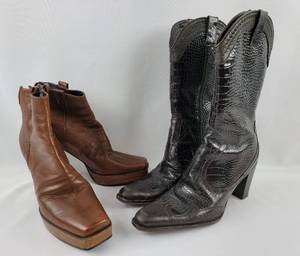 lot 32 image: 2 Pairs of Stuart Weitzman Boots Size 6.5