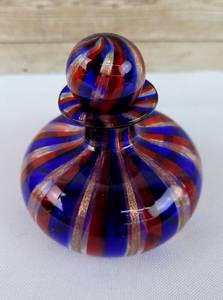 lot 37 image: Signed Decorative Art Glass - Including Signed Pyromania Glass Orb & Glass Perfume Bottle & Julia Farrell