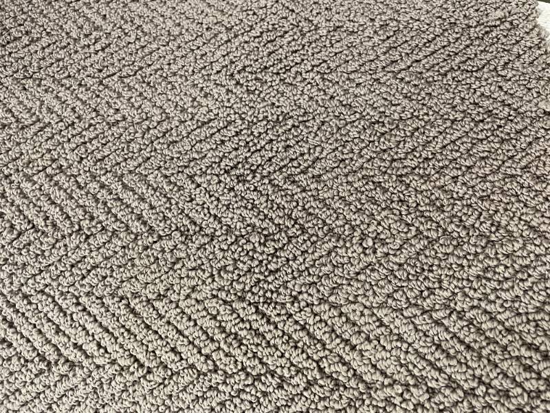 lot 119 image: 450 SF of Modern High End Herringbone Pattern Carpet- Pewter (stain resistant) 37.5x12