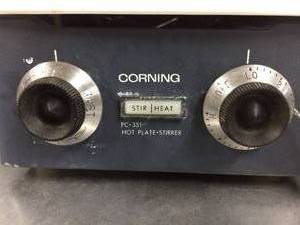 lot 8 image: HEAT STIR - Corning PC351 hotplate stirrer -Corning Hotware has been a laboratory standard for over 30 years. The Corning PC-320 is engineered to be reliable, precise, safe, and easy to use.