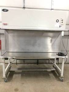 lot 18 image: MSRP $12,000 2016 NUAIRE NU 201-630 Horizontal Laminar Flow 6 FumeBio Safety Hood FOR Microscopes, Pipetting, Compounding Sterile Drug Preparations, IV Admixture, Electronic testing, Manufacturing, Jewelry Making or Vet Testing - Recently Certified