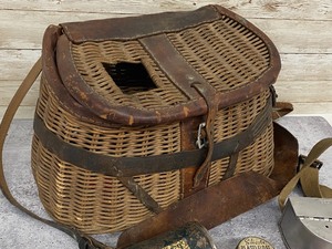 lot 19 image: Vintage Fishing Basket, Beltline Baitbox, Lures and More