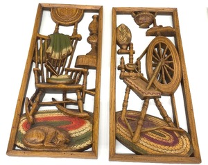 lot 5 image: Six Vintage Home Decor Ceramic Wall Hangings including 1960s Burwood Products