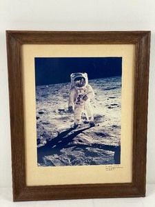 lot 27 image: Framed Photograph of Neil Armstrong on the Moon