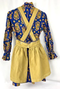 lot 110 image: Darling 1960s Girls Paisley Dress w CorduroyRic Rac Trim Pinafore