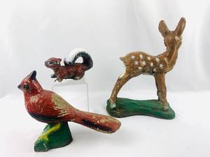 lot 60 image: Three Vintage Concrete Lawn Animals
