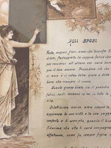 lot 51 image: Japanese Covered Porcelain Dish & Framed Italian Poem 1920s