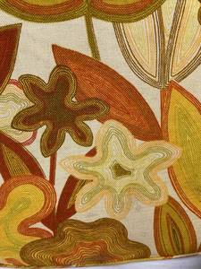 lot 166 image: Three Mid-Century Chair Cushions in Orange & Gold
