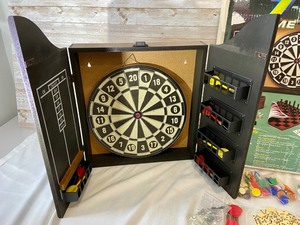 lot 300 image: Vintage Apex 7 in 1 Game Center- Dart Board & more