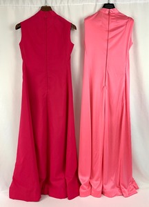 lot 161 image: Two Vintage 1970s Pink Sleeveless Empire Waist Dresses Approx Size 8