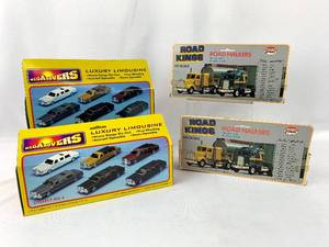 lot 332 image: 2 Road King Road Haulers and 2 Mega Movers Luxury Limos - Die-Cast  Original Boxes