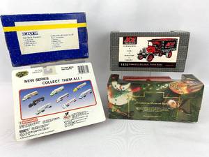lot 336 image: 3 Die-Cast Vehicle Coin Banks and 1 Herseys Kisses Truck Replica - original boxes